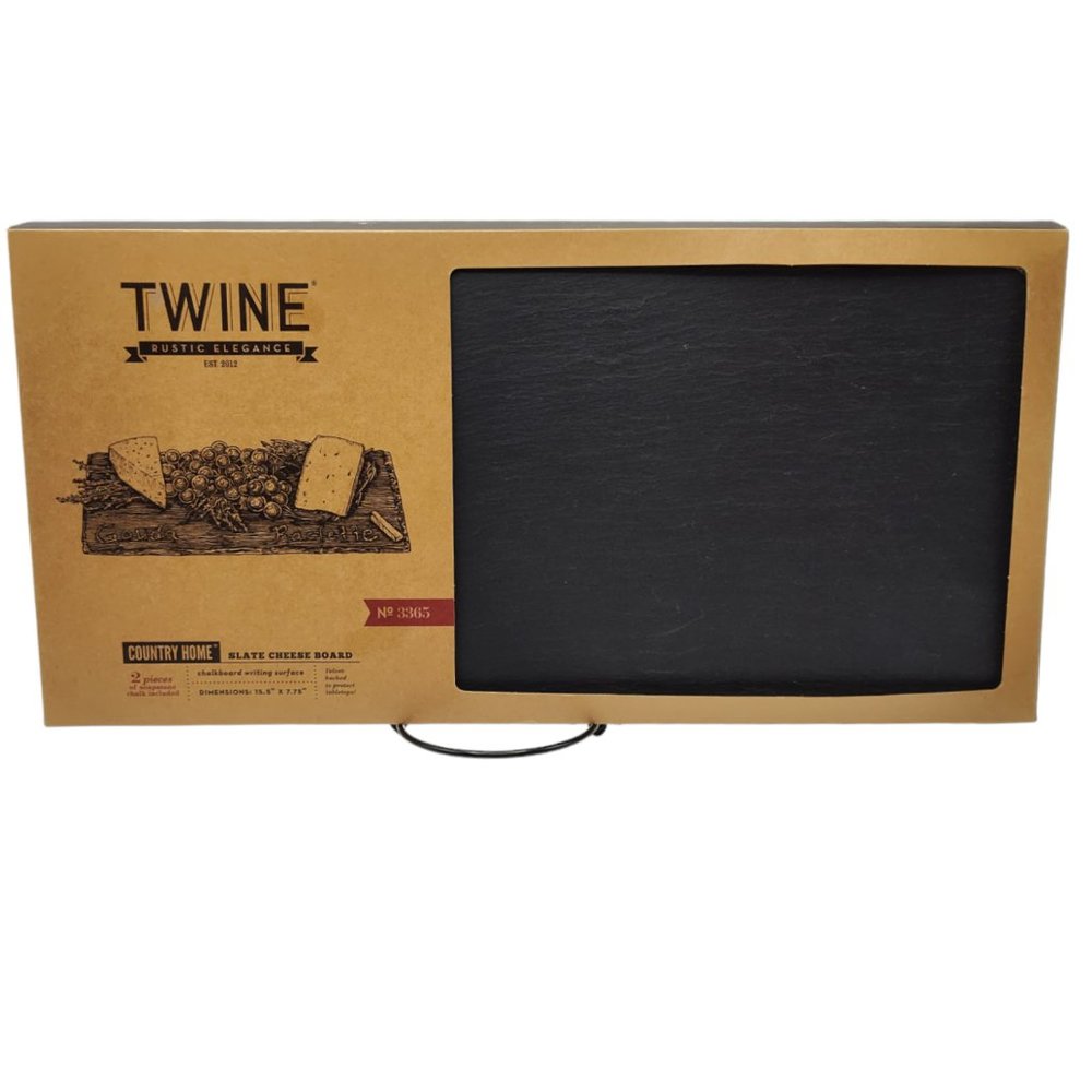 Twine Rustic Elegance Country Home Slate Cheese Board Chalk Surface - New